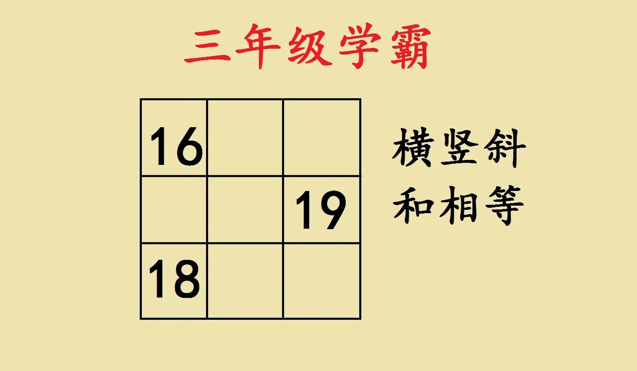 这是一道三年级学霸题